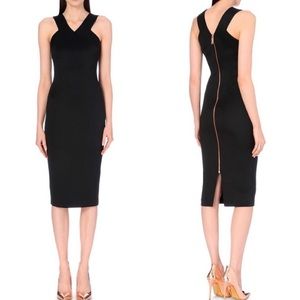 Ted Baker Vadena Neoprene Crossback Cocktail Dress Black